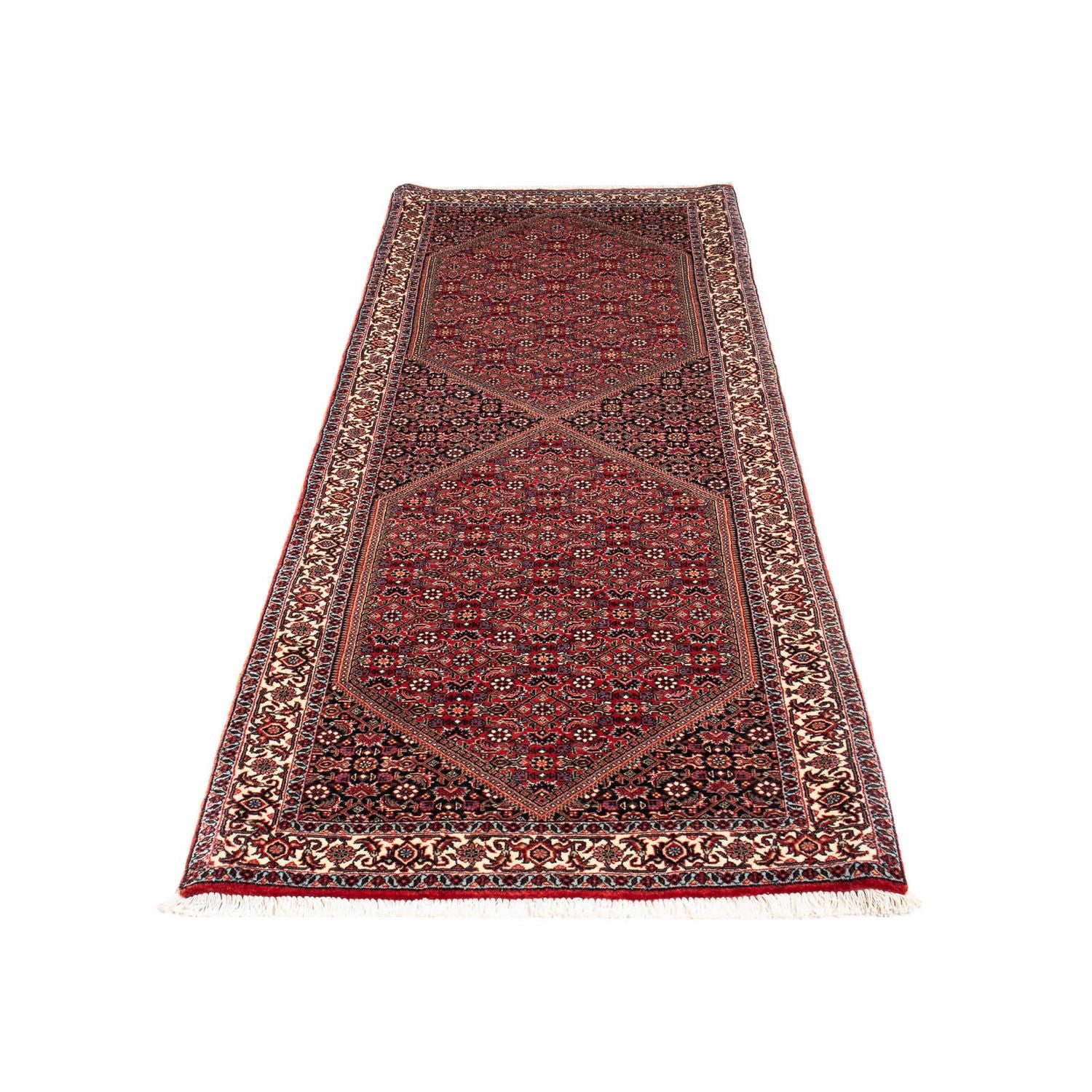 Alfombra de pasillo Alfombra persa - Bidjar - 219 x 79 cm - rojo oscuro