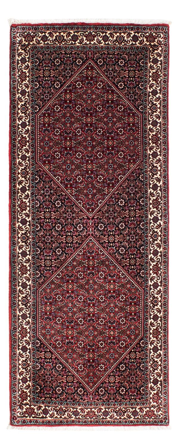 Alfombra de pasillo Alfombra persa - Bidjar - 198 x 74 cm - rojo oscuro