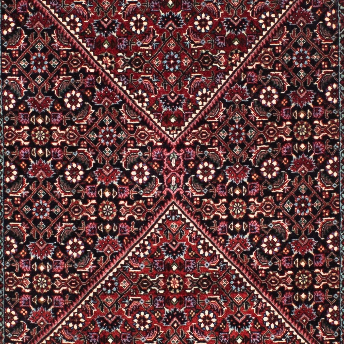Alfombra de pasillo Alfombra persa - Bidjar - 198 x 74 cm - rojo oscuro