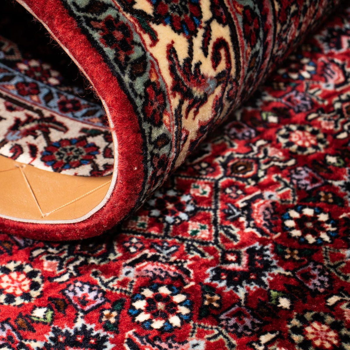 Alfombra de pasillo Alfombra persa - Bidjar - 198 x 74 cm - rojo oscuro