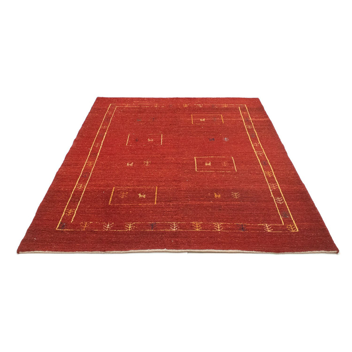 Alfombra Gabbeh - Persa - 190 x 150 cm - rojo