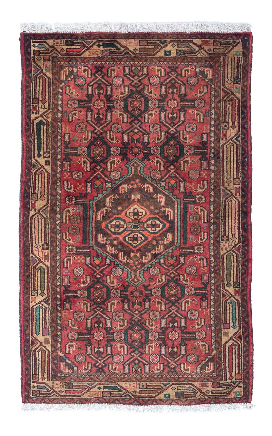 Alfombra persa - Nómada - 130 x 82 cm - rojo claro