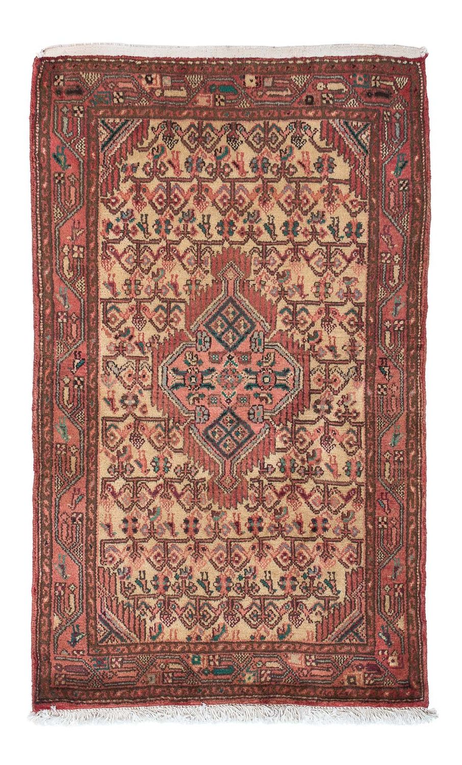 Alfombra persa - Nómada - 126 x 80 cm - rojo claro