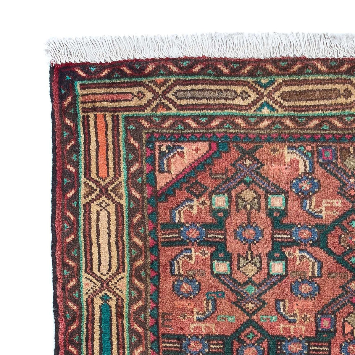 Alfombra persa - Nómada - 124 x 80 cm - rojo claro