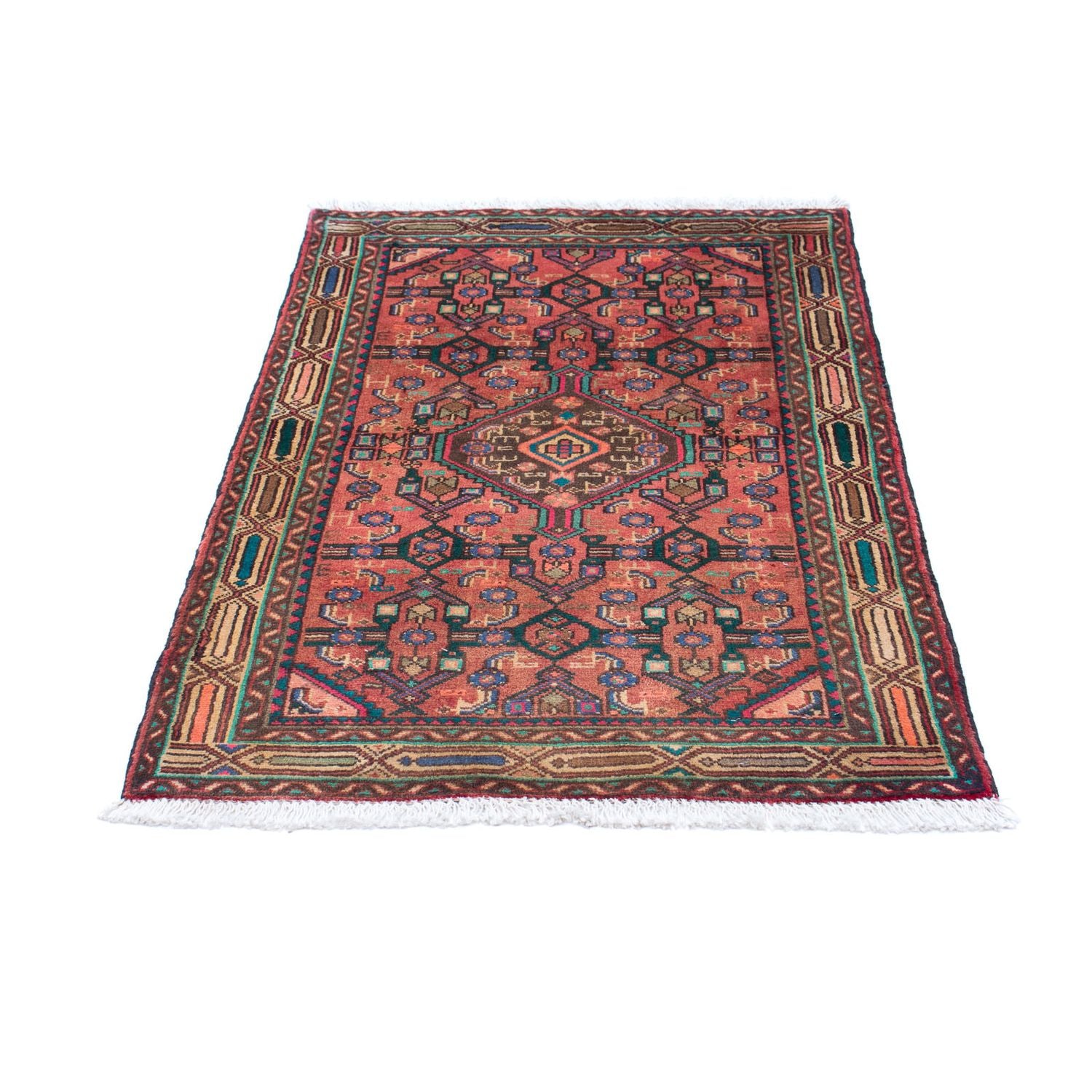 Alfombra persa - Nómada - 124 x 80 cm - rojo claro