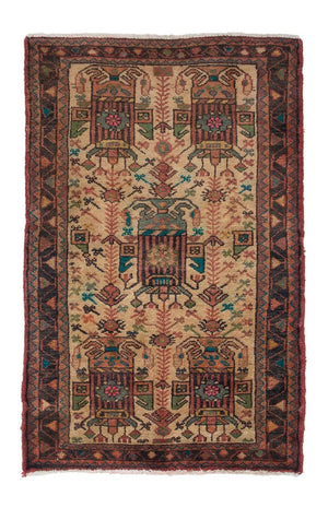 Alfombra persa - Nómada - 124 x 81 cm - marrón claro