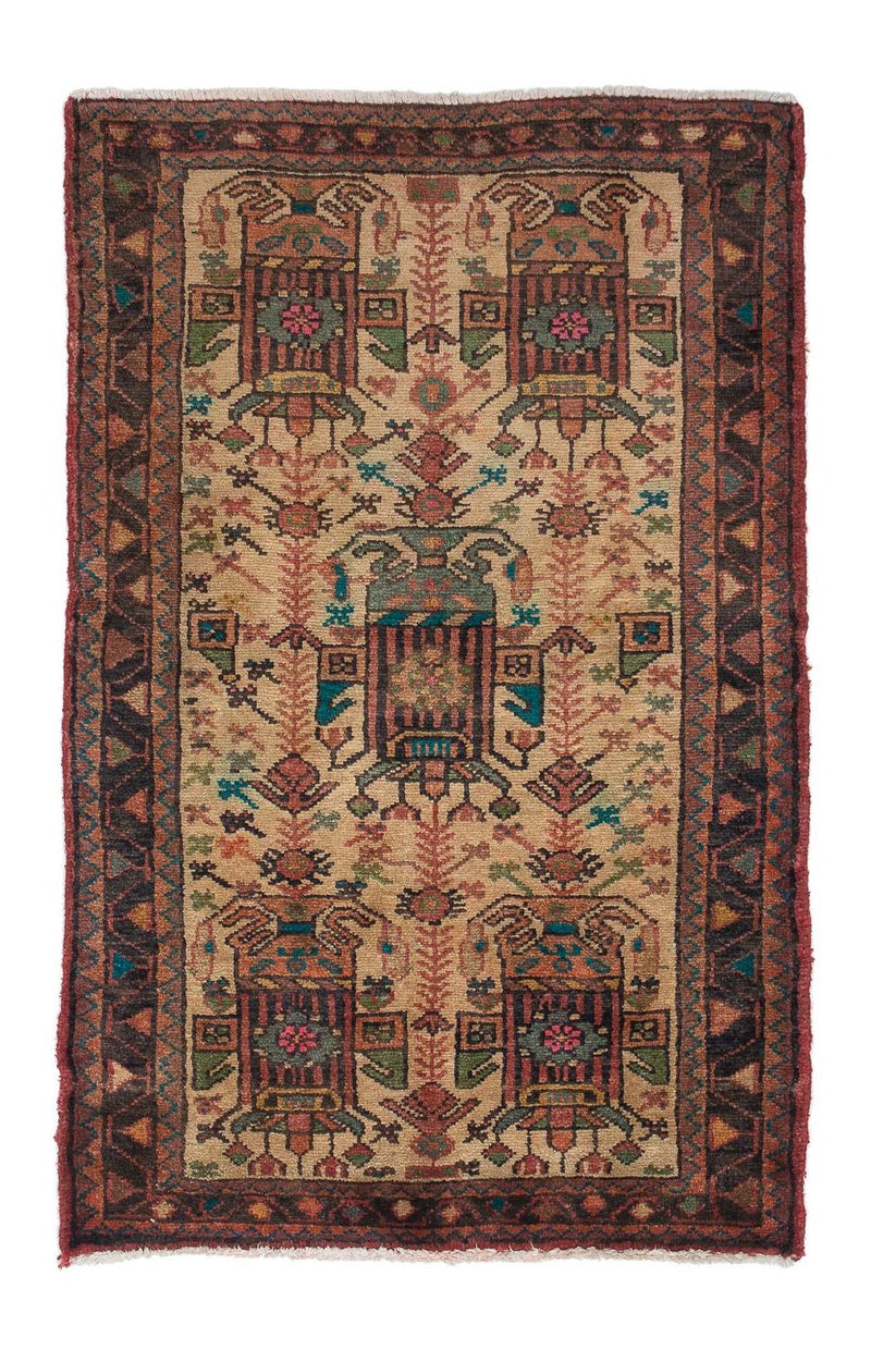 Alfombra persa - Nómada - 124 x 81 cm - marrón claro