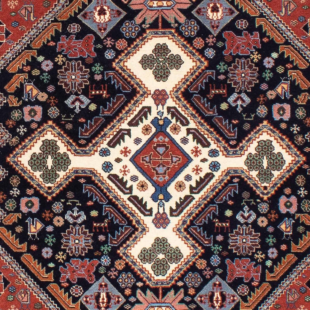 Alfombra Gabbeh - Persa Kashkuli - 145 x 105 cm - azul oscuro