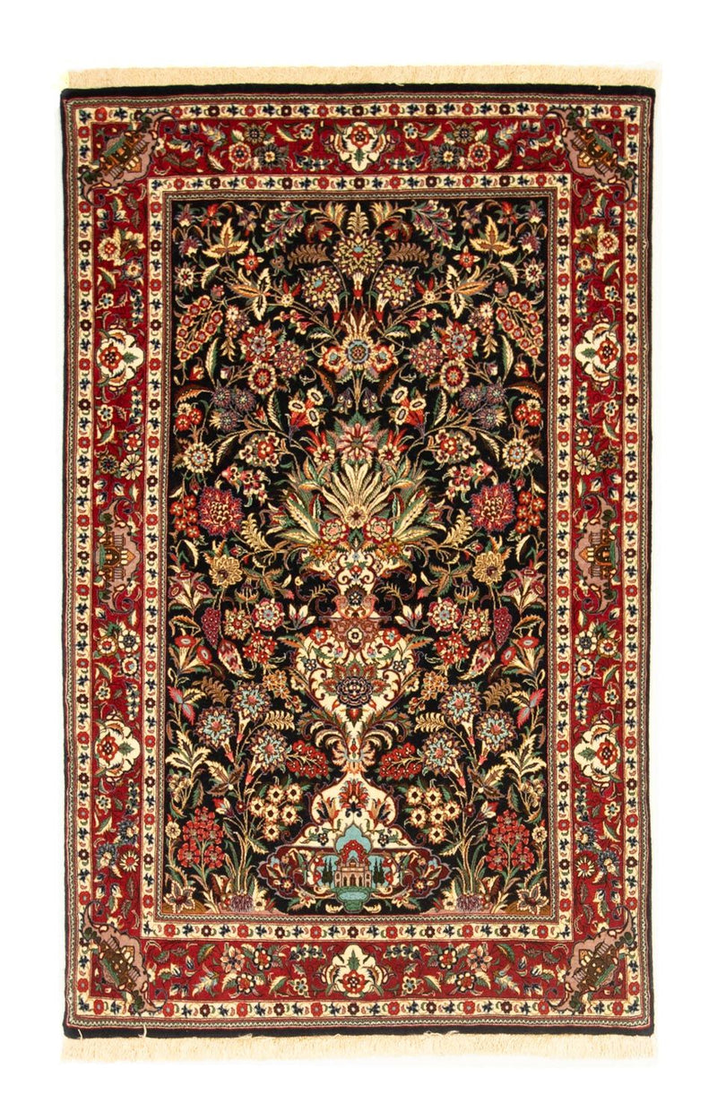 Alfombra persa - Ghom - 163 x 107 cm - azul oscuro