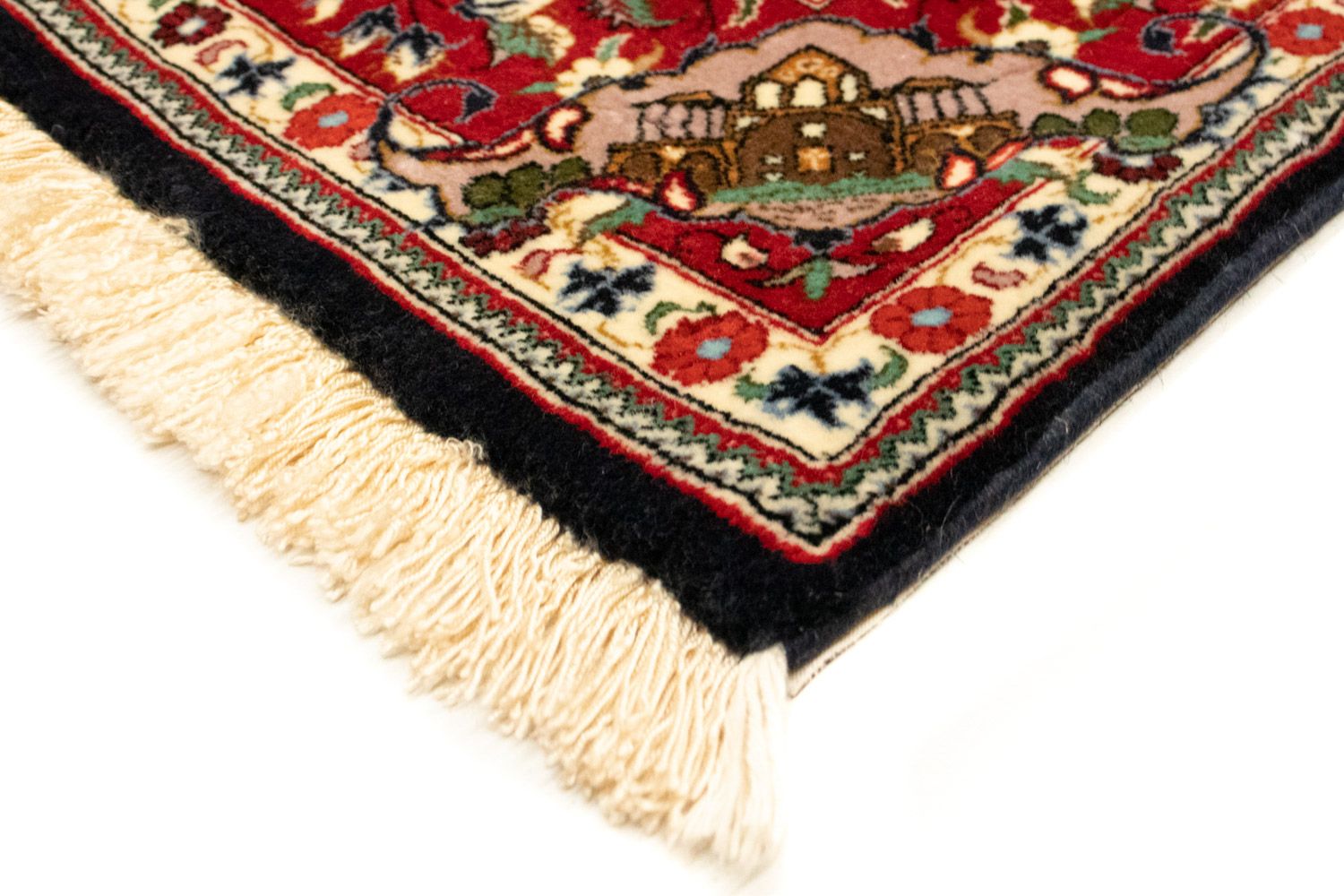 Alfombra persa - Ghom - 163 x 107 cm - azul oscuro