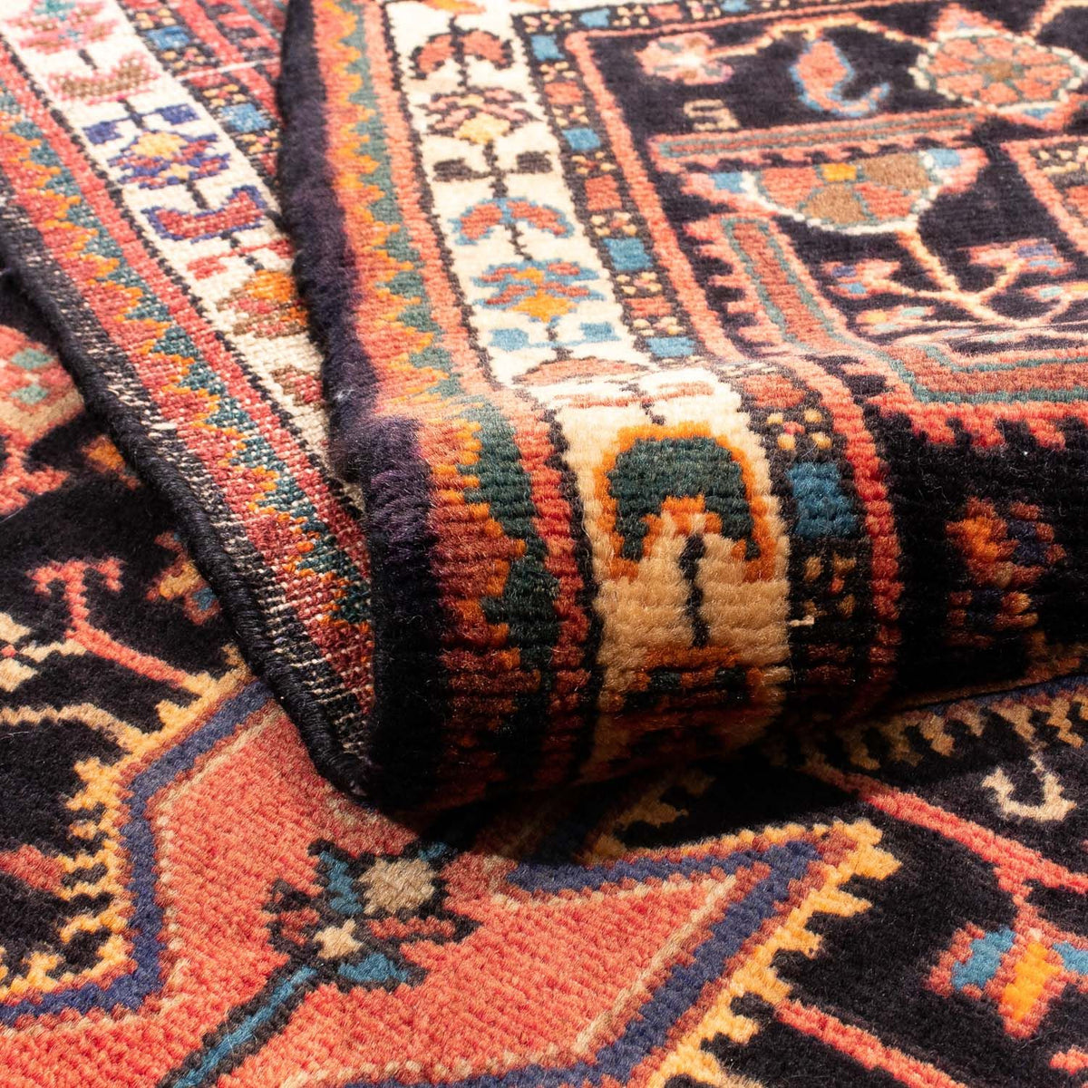 Alfombra persa - Nómada - 220 x 132 cm - azul oscuro