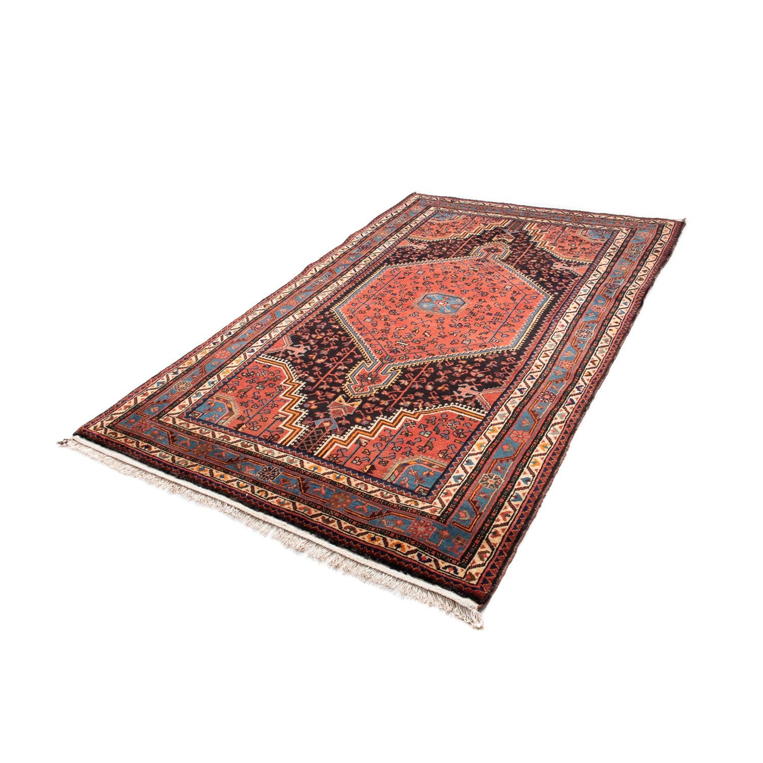 Alfombra persa - Nómada - 226 x 139 cm - azul oscuro