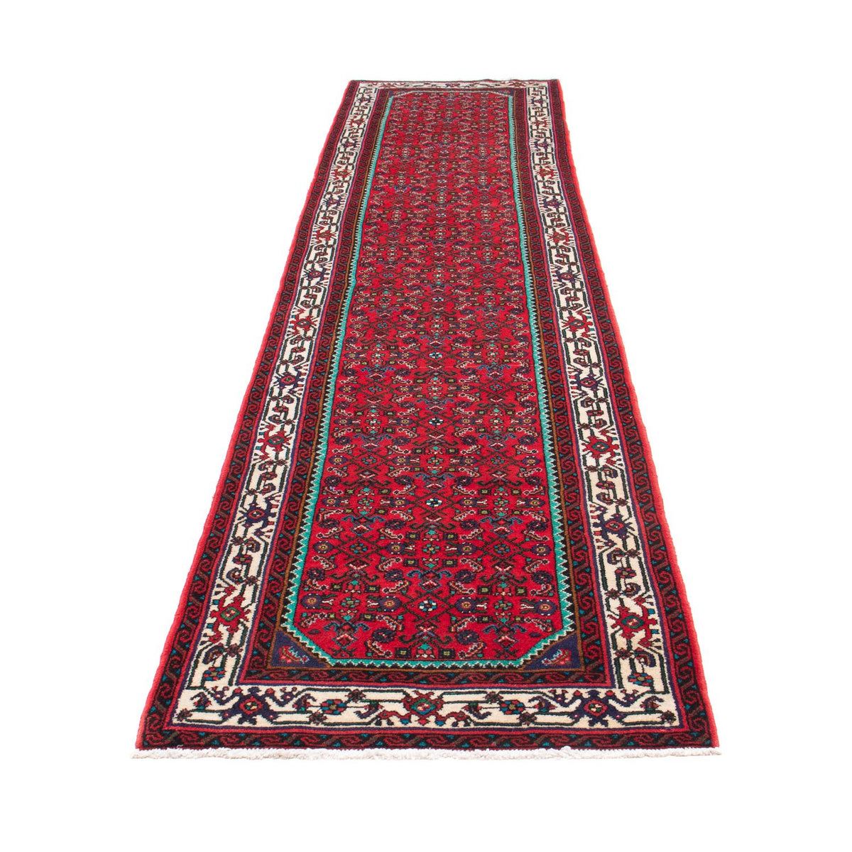 Alfombra de pasillo Alfombra persa - Nómada - 397 x 84 cm - rojo oscuro