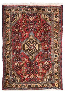 Alfombra persa - Nómada - 87 x 62 cm - rojo oscuro