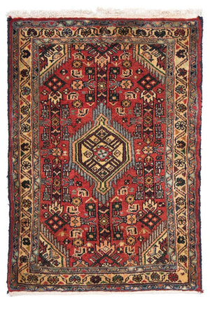 Alfombra persa - Nómada - 87 x 62 cm - rojo oscuro