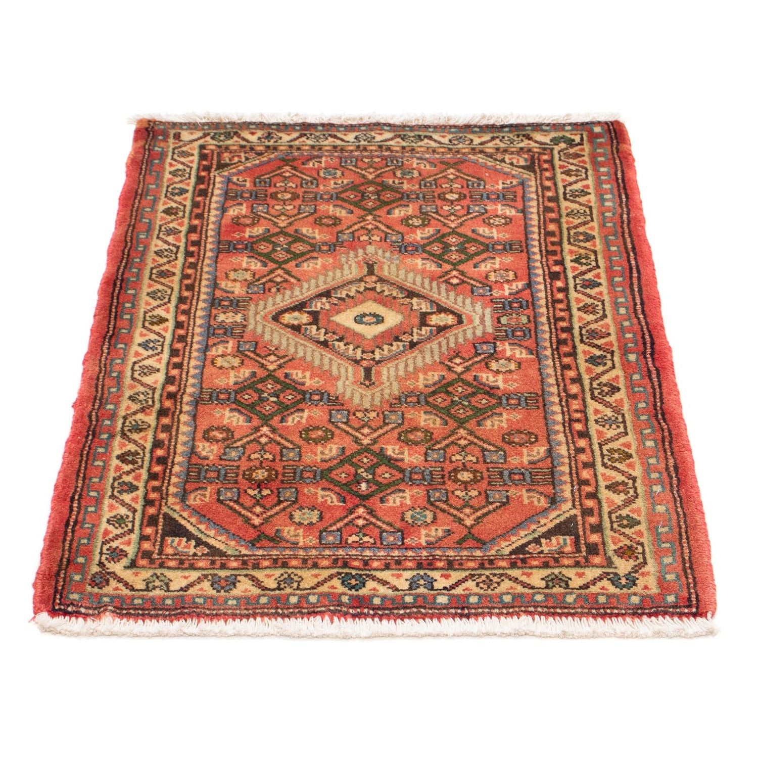 Alfombra persa - Nómada - 87 x 62 cm - rojo claro