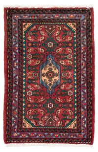 Alfombra persa - Nómada - 92 x 61 cm - rojo oscuro