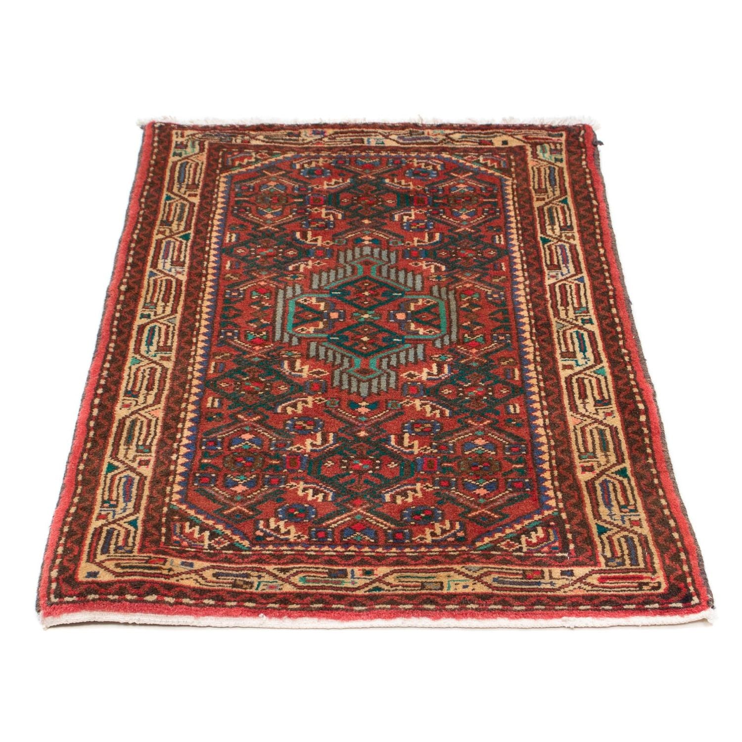 Alfombra persa - Nómada - 96 x 63 cm - rojo oscuro