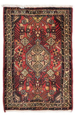 Alfombra persa - Nómada - 93 x 63 cm - rojo oscuro