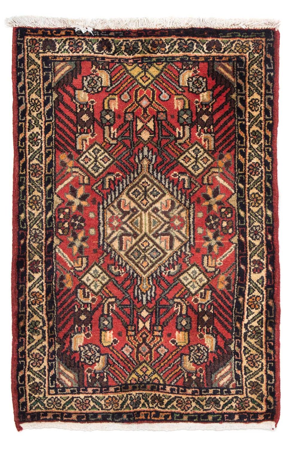 Alfombra persa - Nómada - 93 x 63 cm - rojo oscuro