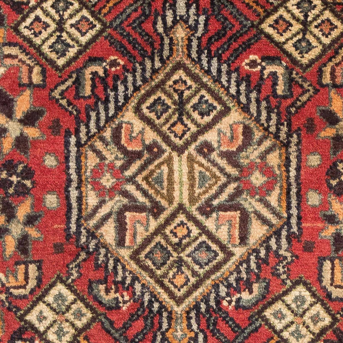 Alfombra persa - Nómada - 93 x 63 cm - rojo oscuro