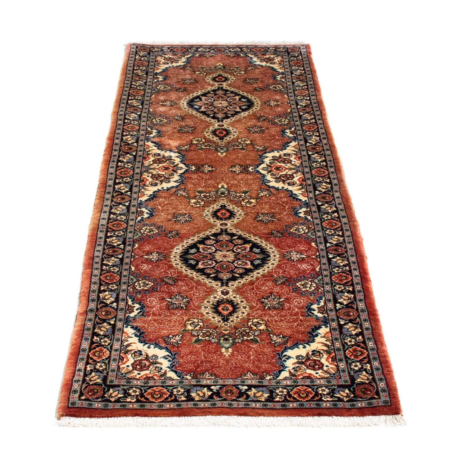 Alfombra de pasillo Alfombra persa - Ghom - 192 x 67 cm - óxido