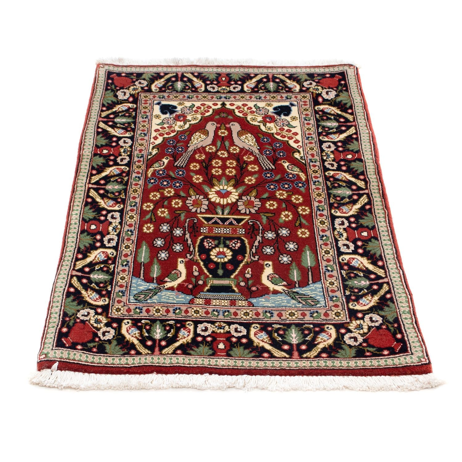 Alfombra persa - Clásica - 104 x 63 cm - rojo oscuro