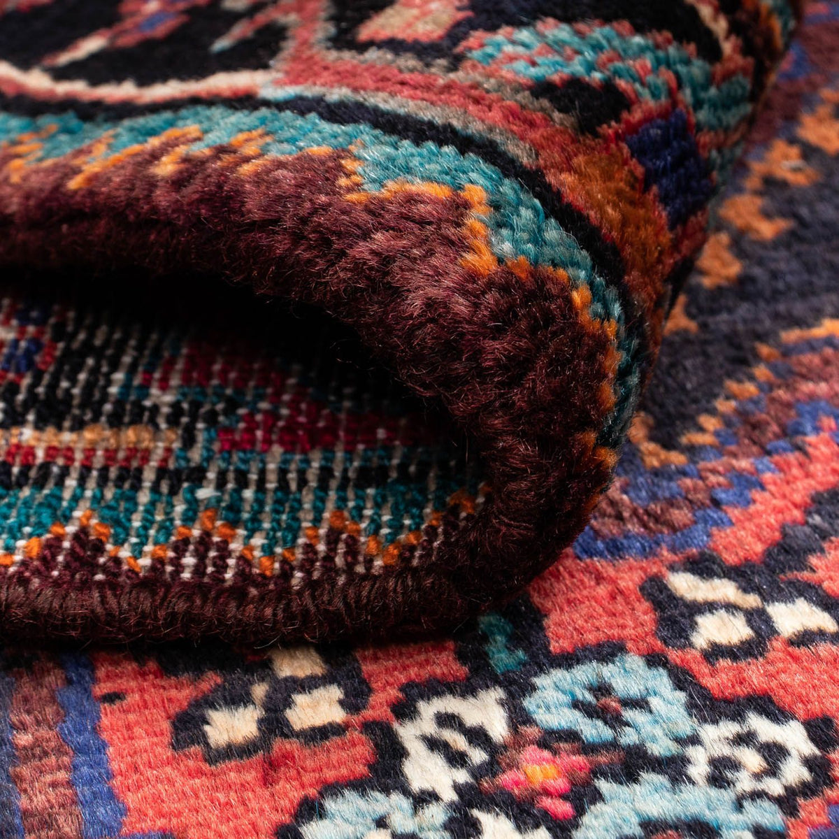 Alfombra persa - Nómada - 142 x 89 cm - azul oscuro