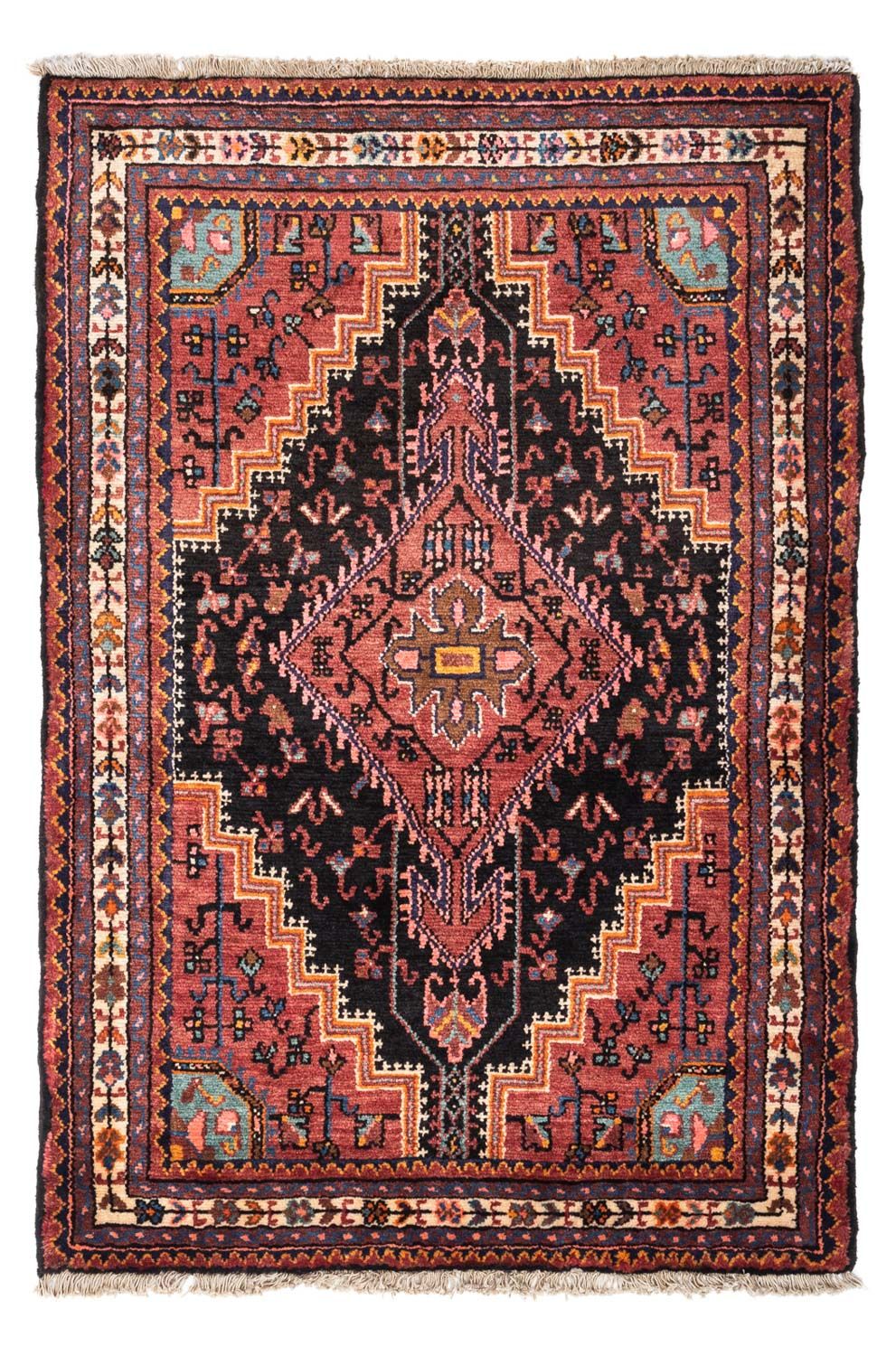 Alfombra persa - Nómada - 138 x 91 cm - rojo claro