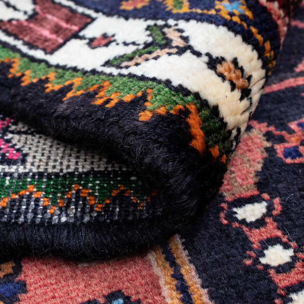 Alfombra persa - Nómada - 108 x 78 cm - azul oscuro