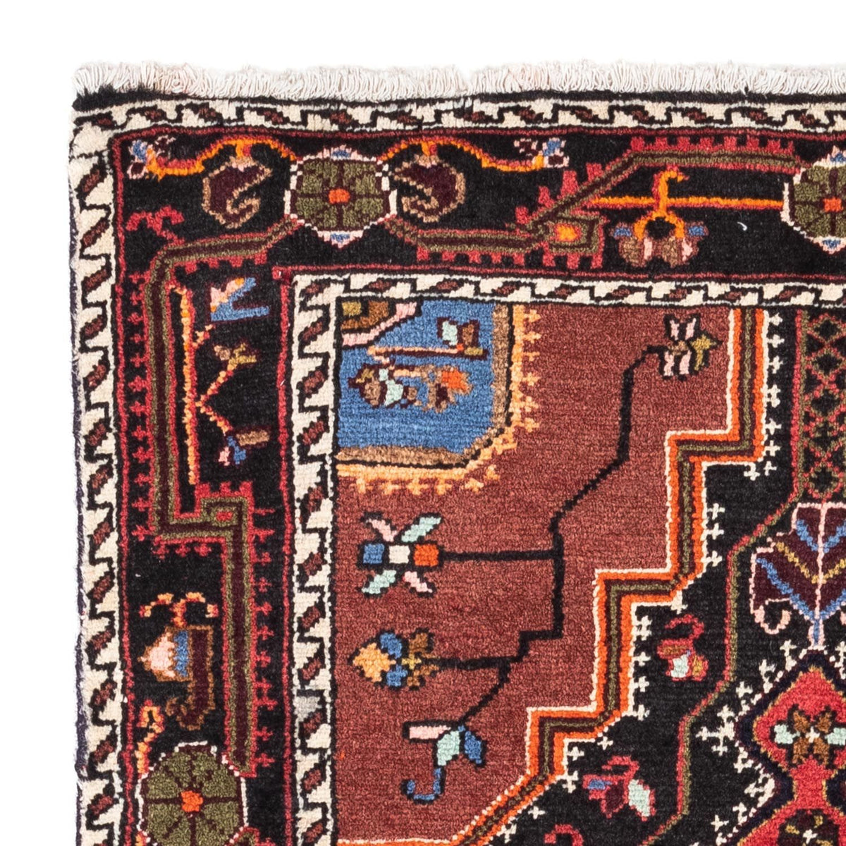 Alfombra persa - Nómada - 125 x 79 cm - azul oscuro