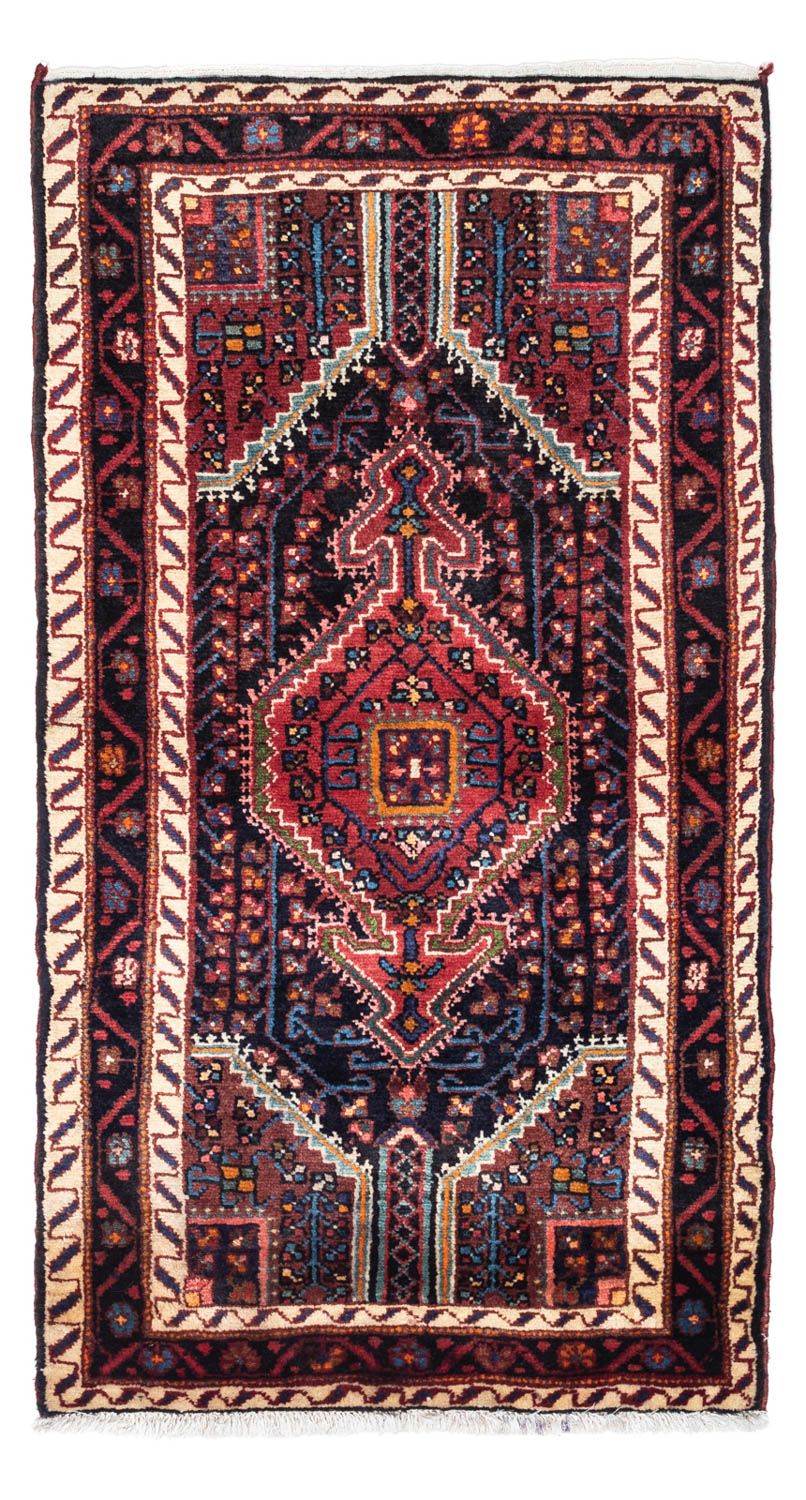 Alfombra persa - Nómada - 145 x 75 cm - azul oscuro