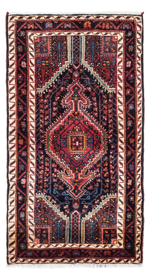 Alfombra persa - Nómada - 145 x 75 cm - azul oscuro