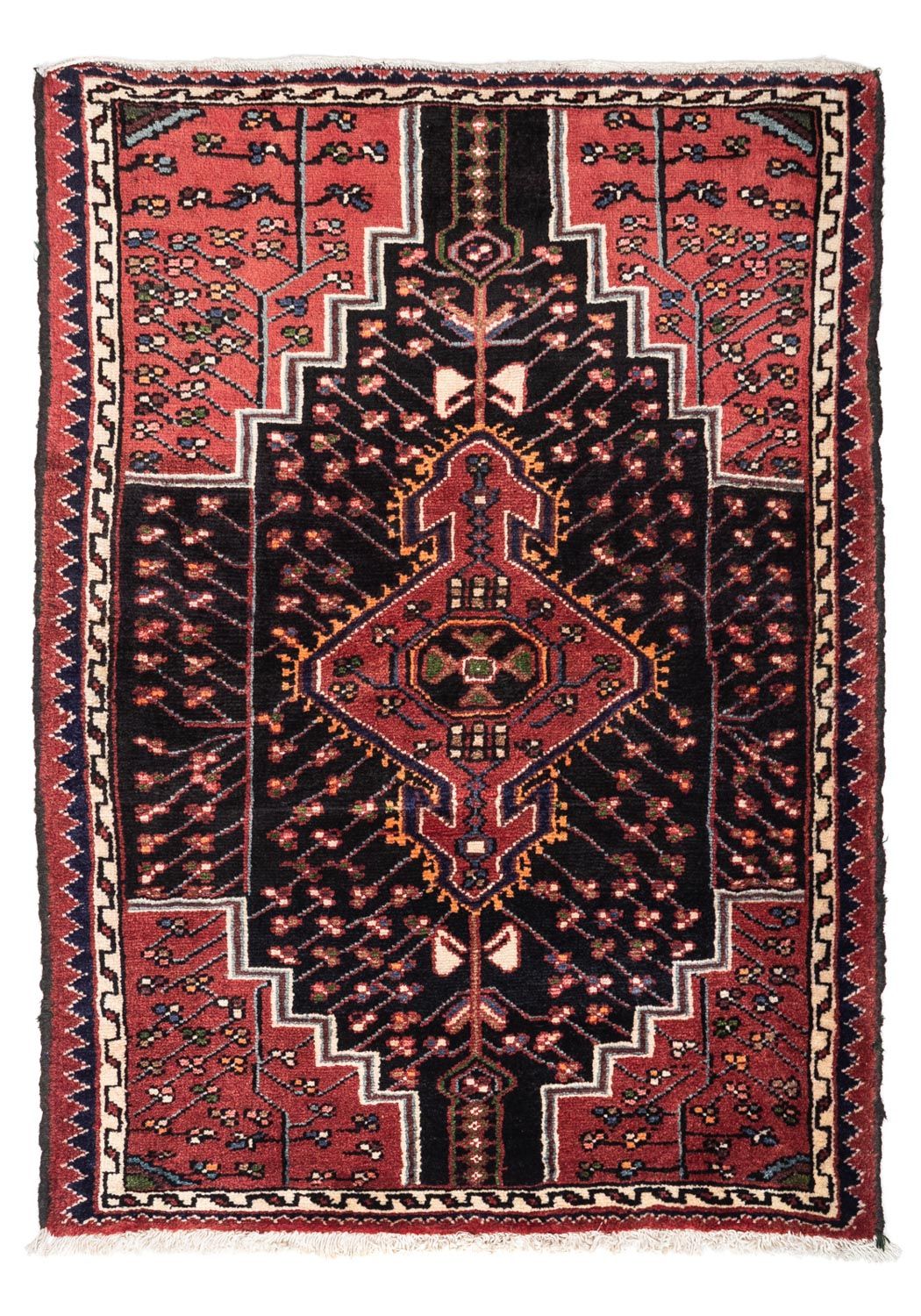 Alfombra persa - Nómada - 128 x 94 cm - rojo claro
