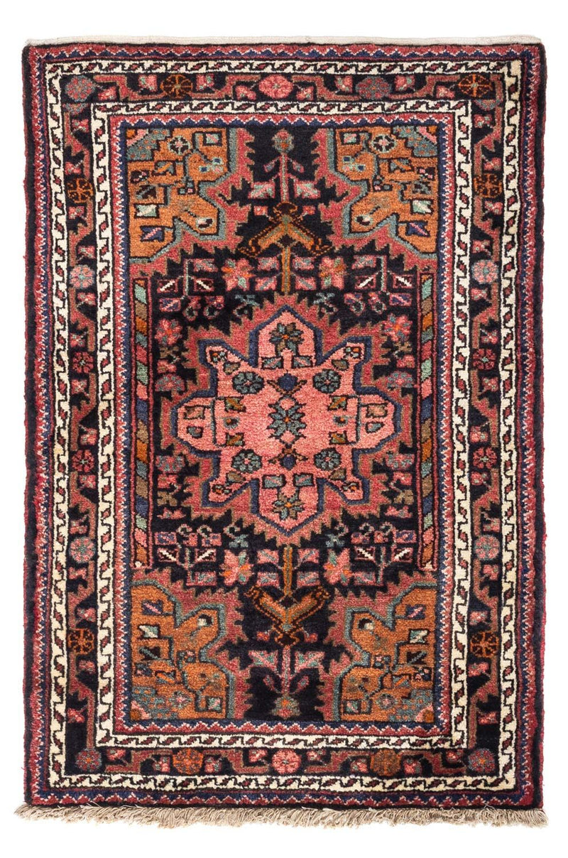 Alfombra persa - Nómada - 124 x 82 cm - rojo claro