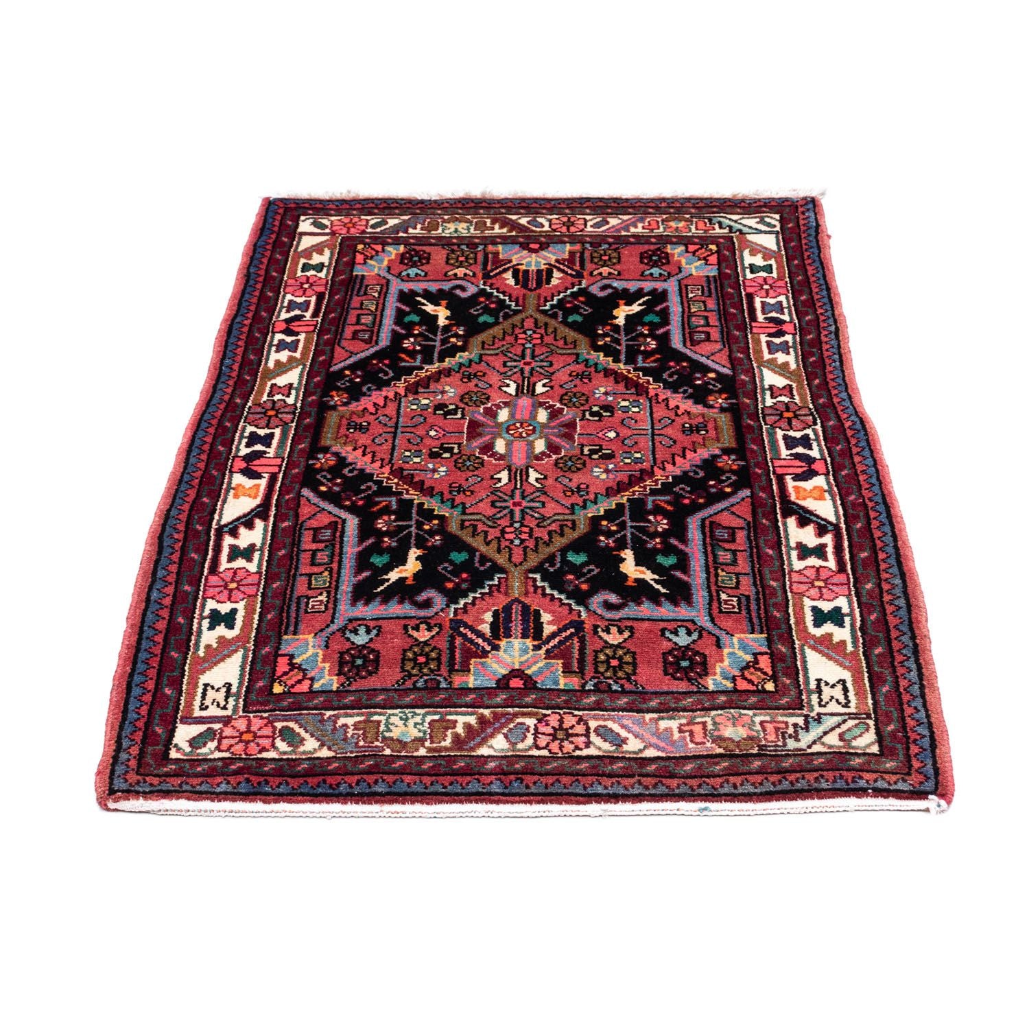 Alfombra persa - Nómada - 116 x 81 cm - rojo claro