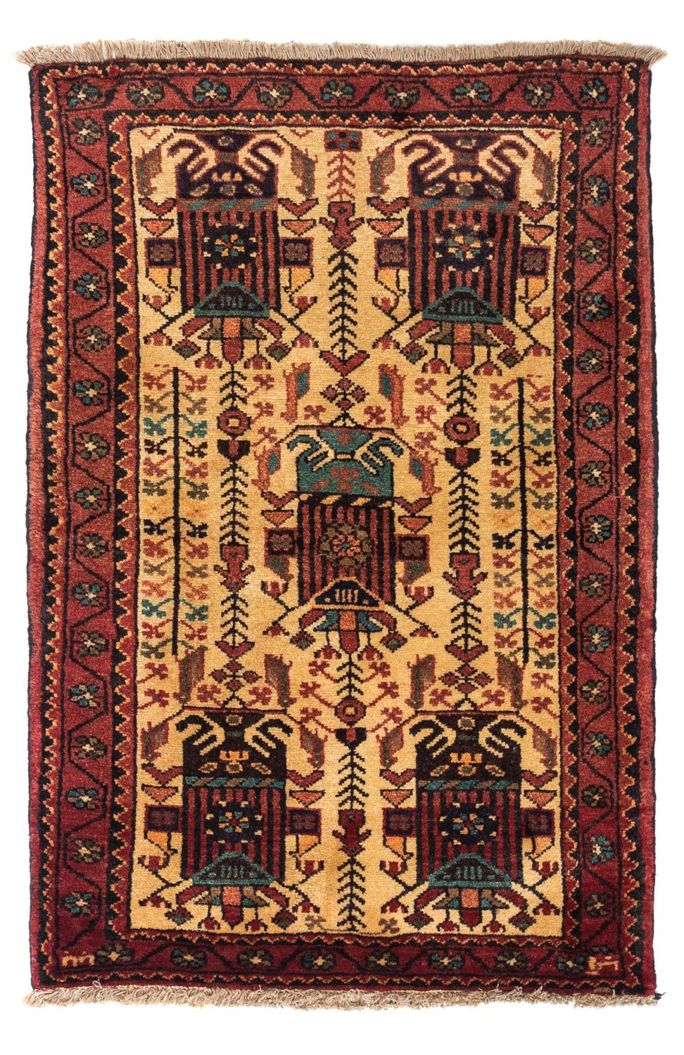 Alfombra persa - Nómada - 125 x 79 cm - beige