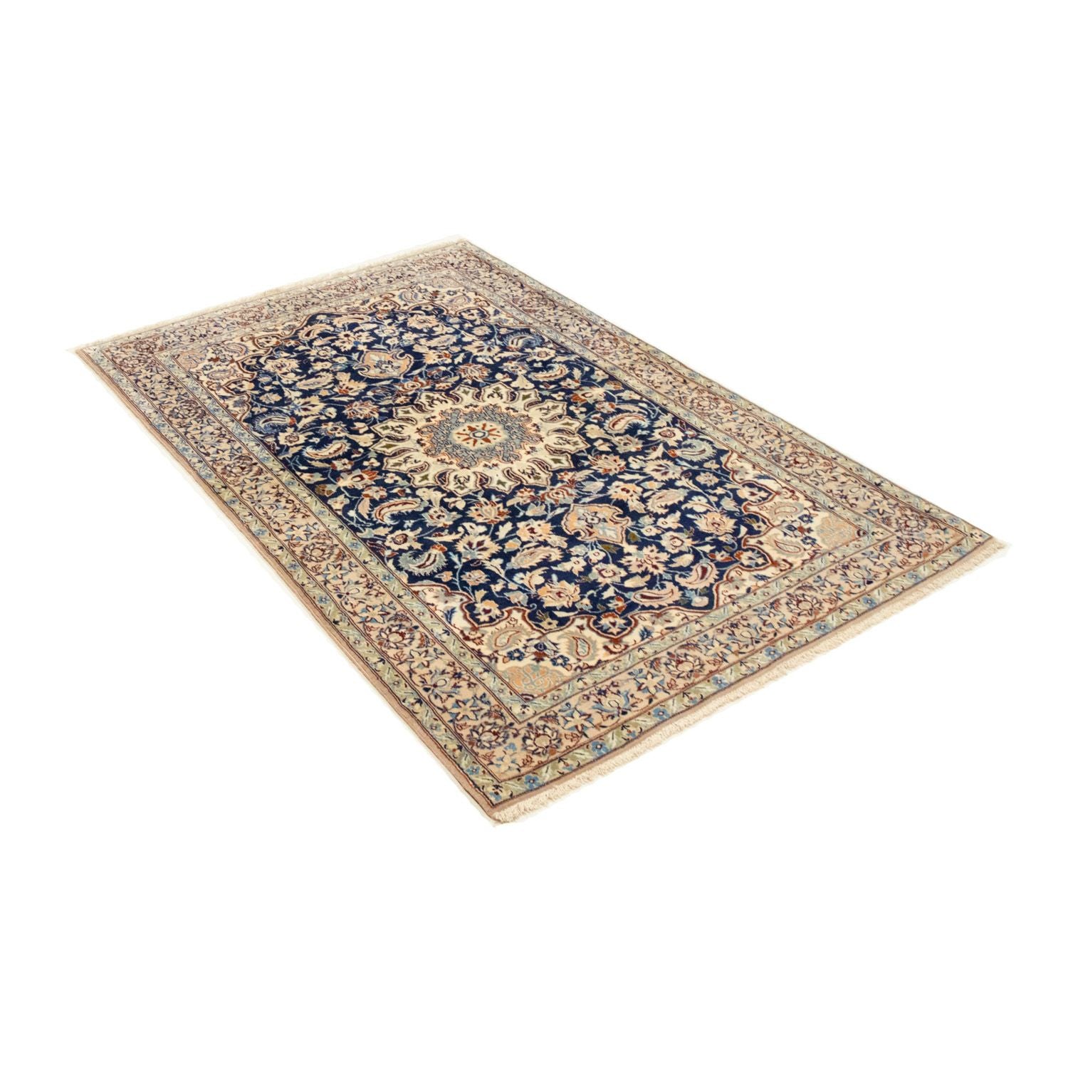 Alfombra Persa - Nain - Prima - 143 x 92 cm - azul oscuro
