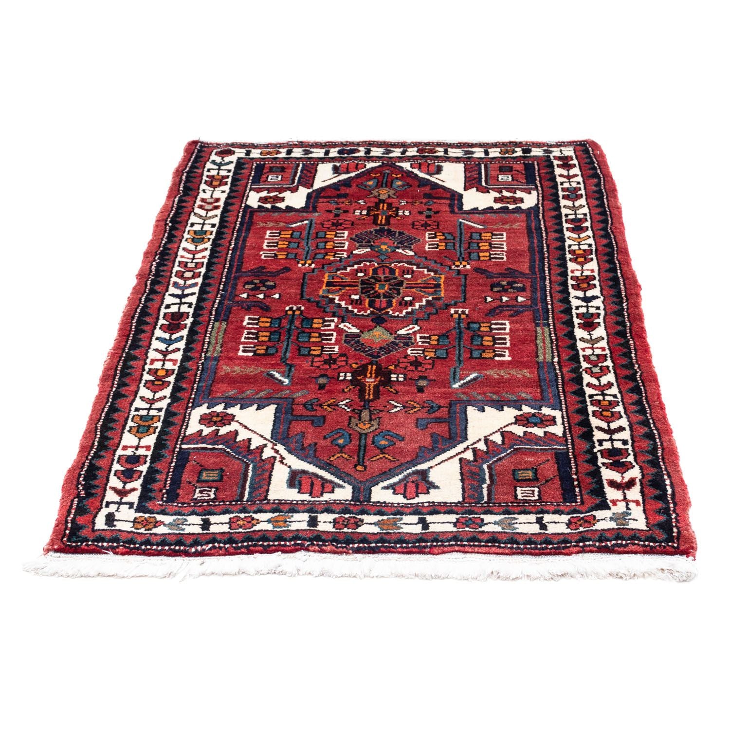 Alfombra persa - Nómada - 116 x 84 cm - rojo oscuro