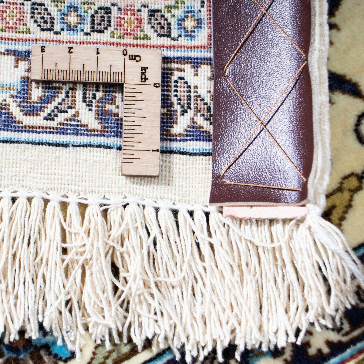 Alfombra persa - Ghom - 215 x 137 cm - beige