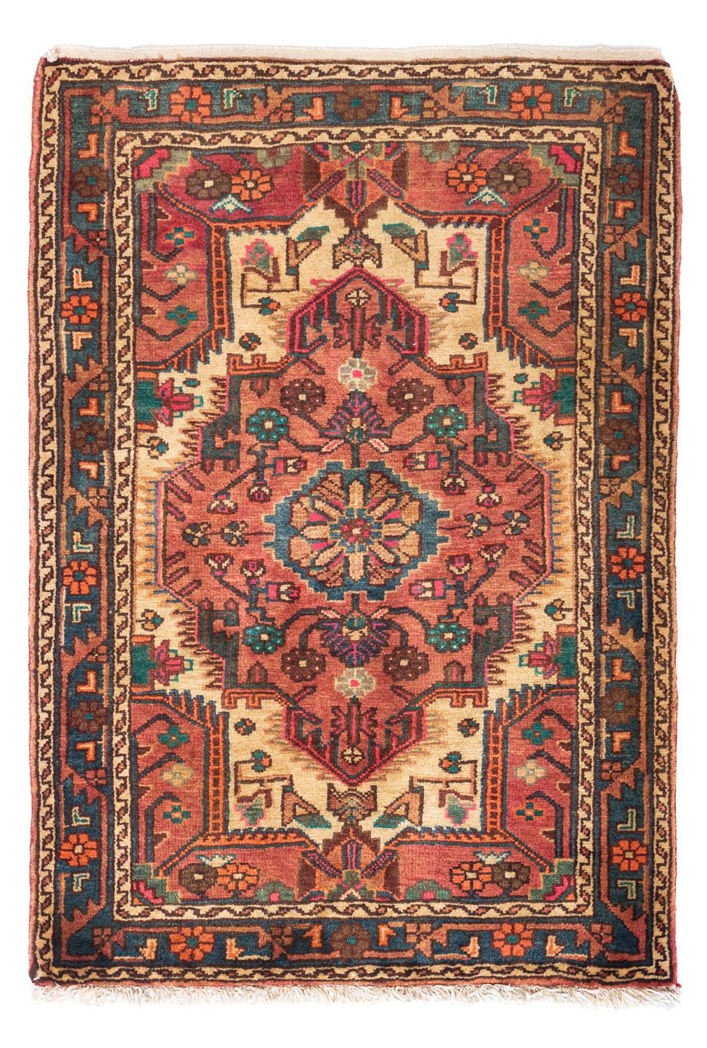 Alfombra persa - Nómada - 123 x 87 cm - rojo claro