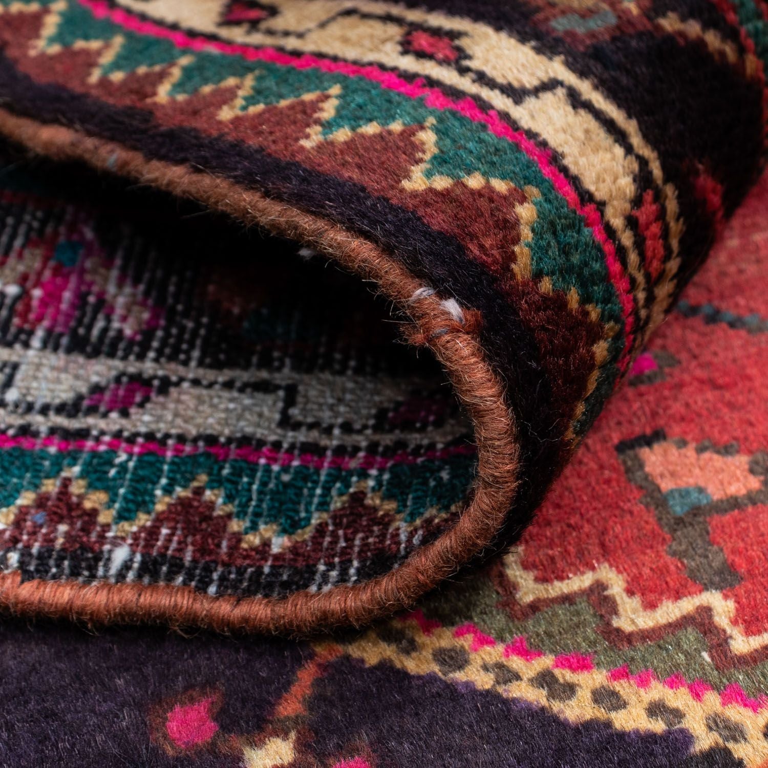 Alfombra persa - Nómada - 136 x 90 cm - rojo