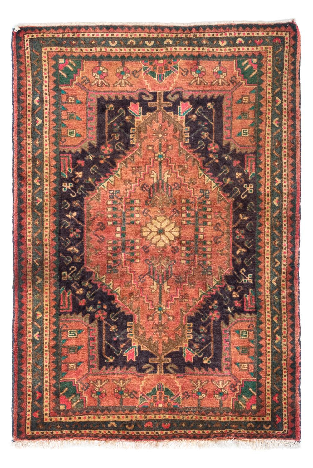 Alfombra persa - Nómada - 130 x 90 cm - rojo claro