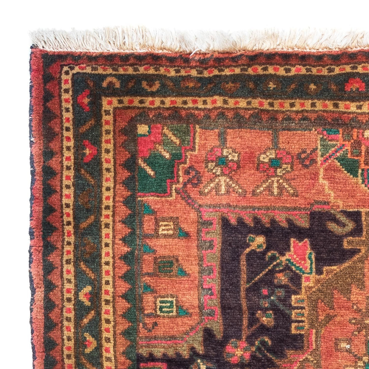 Alfombra persa - Nómada - 130 x 90 cm - rojo claro