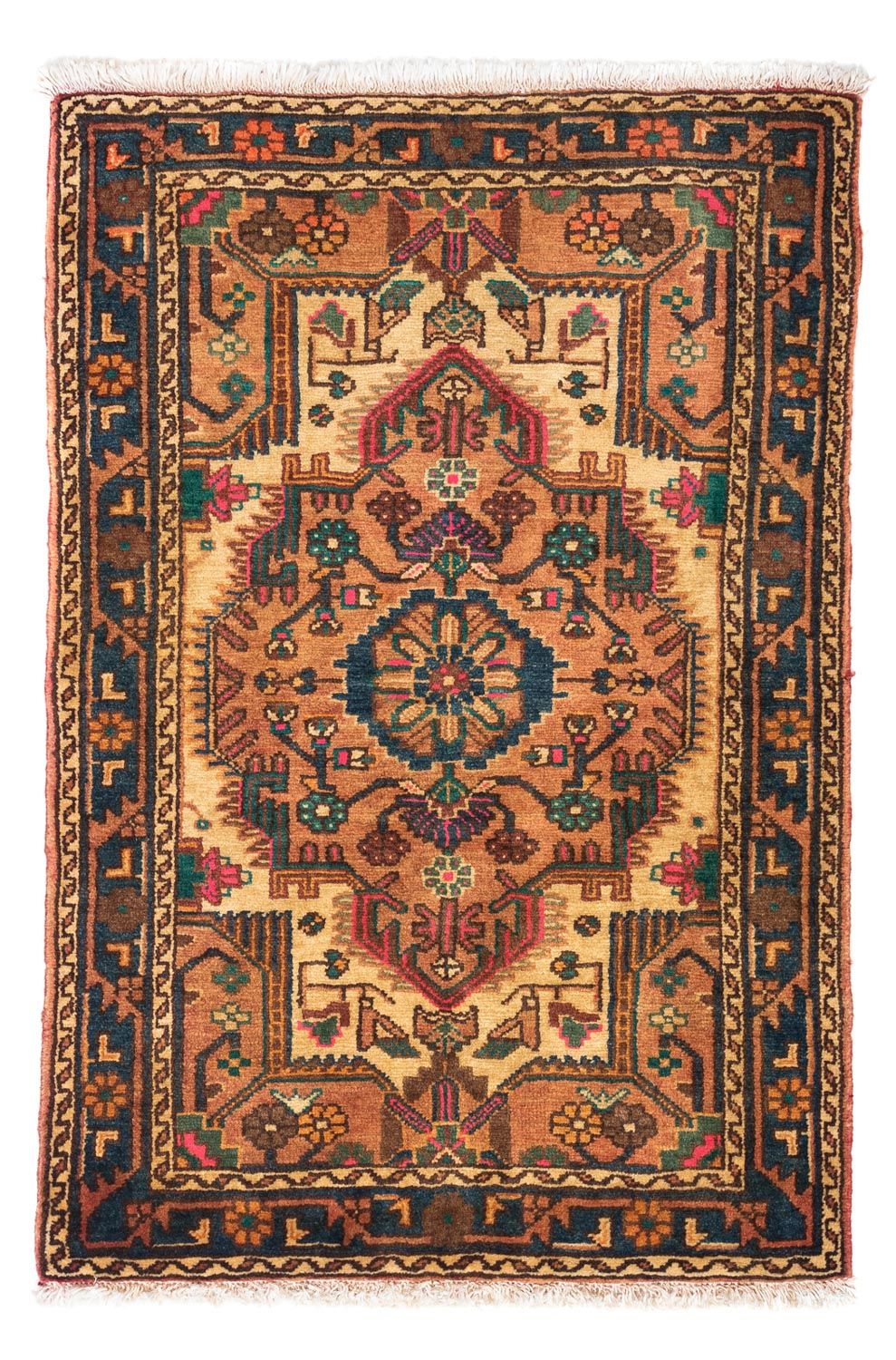 Alfombra persa - Nómada - 125 x 86 cm - marrón claro