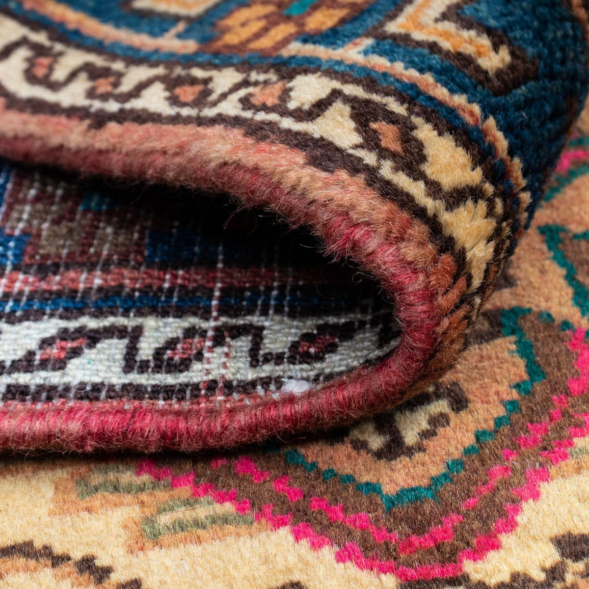 Alfombra persa - Nómada - 125 x 86 cm - marrón claro