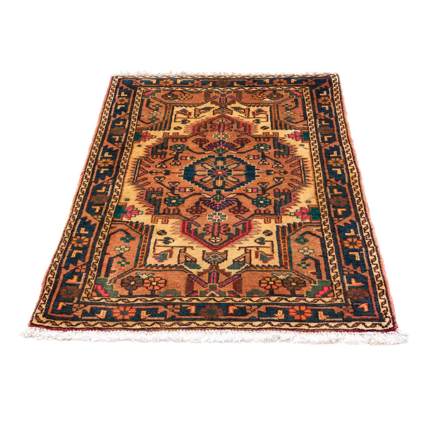 Alfombra persa - Nómada - 125 x 86 cm - marrón claro
