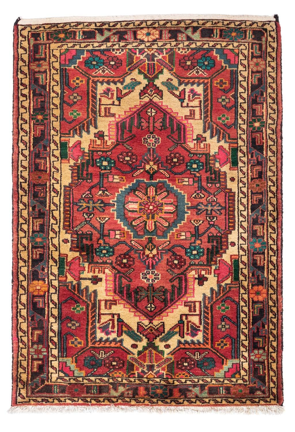 Alfombra persa - Nómada - 125 x 85 cm - rojo claro