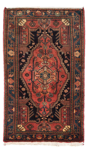 Alfombra persa - Nómada - 129 x 78 cm - rojo claro
