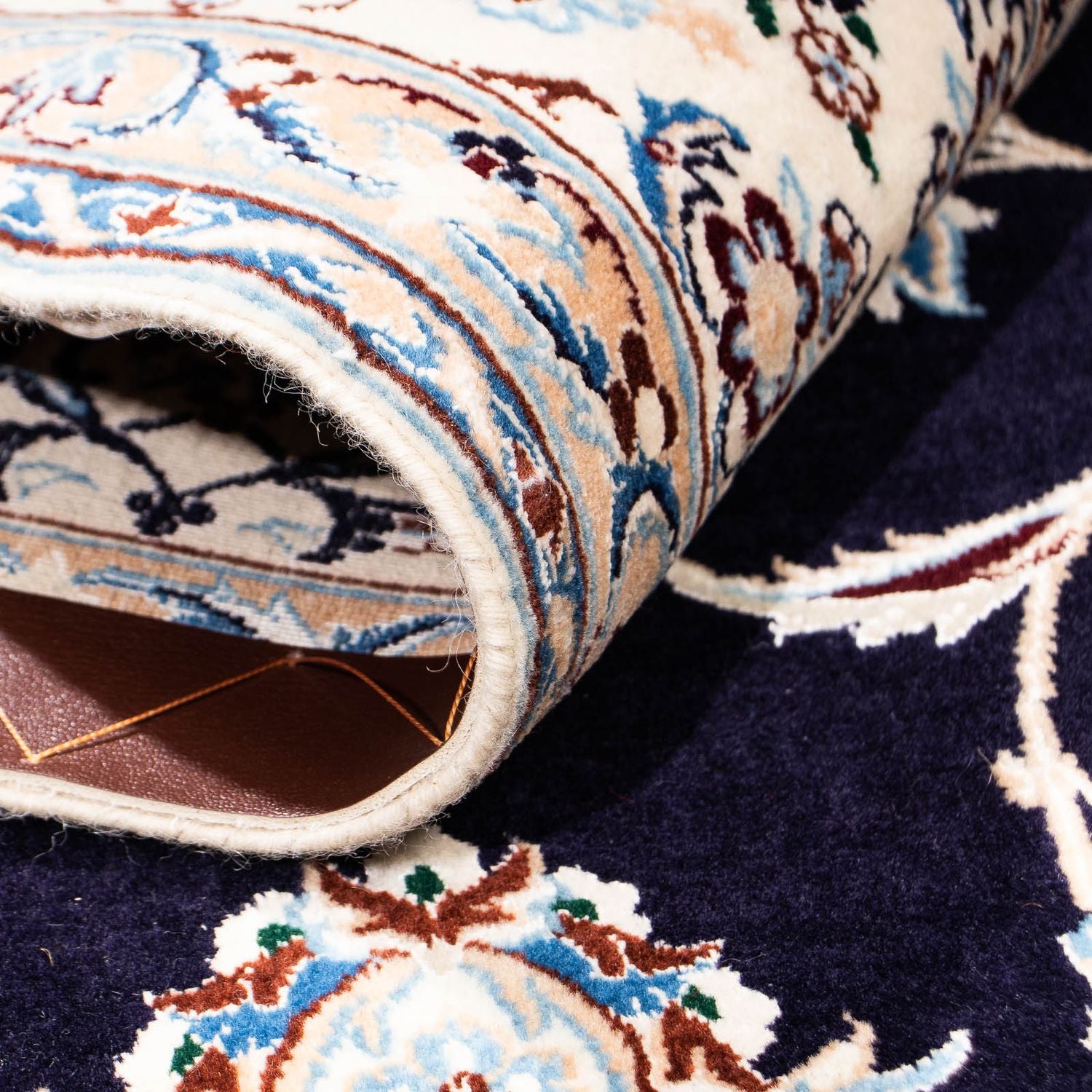 Alfombra Persa - Nain - Prima - 208 x 127 cm - azul oscuro